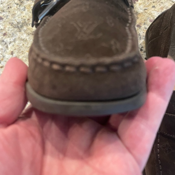 Mens Louis Vuitton Brown Suede Drivers Size 6.5 - Picture 3 of 8